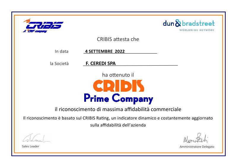 certificato CRIBIS 2022